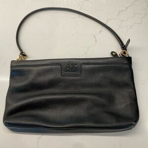 Anne Klein Black Shoulder Bag with Gold Accents